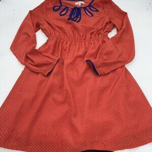 Umgee Red Dress Blue Dots Boho size small